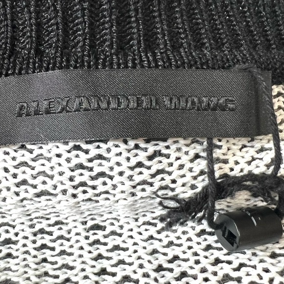 Alexander Wang Black & White Vinyl Technical Tweed Long Sleeve Crop Top Women S - Picture 14 of 14